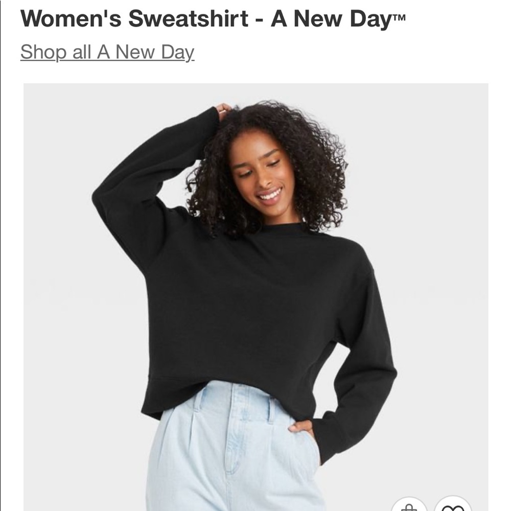 Large - Black Crewneck Sweatshirt - A New Day